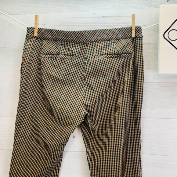 J Jill Womens Bi Stretch Dress Pant Multicolor Check Ankle Flat Front Size 10 - Picture 7 of 12